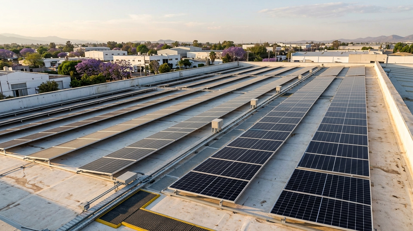 Techos con paneles solares, ejemplo de generación distribuida en México